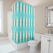 Mid Century Modern Argyle Shower Curtain Douchegordijn (In situ)