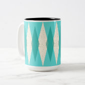 Mid Century Modern Argyle Two Tone Mok (Voorkant links)