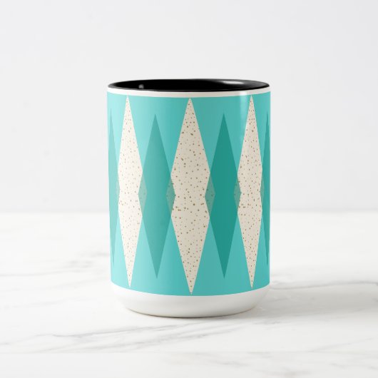 Mid Century Modern Argyle Two Tone Mok (Center)