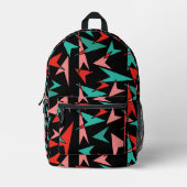 Mid Century Modern Arrows Aqua Sinaasappel Zwart Bedrukte Rugzak (Voorkant)