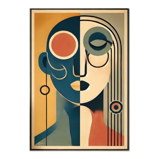 Mid Century Modern Art Abstract non-conforming Foto Afdruk (Voorkant)