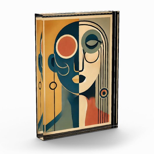 Mid Century Modern Art Abstract non-conforming Fotoblokken (Links)