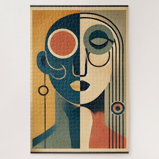 Mid Century Modern Art Abstract non-conforming Legpuzzel (Verticaal)