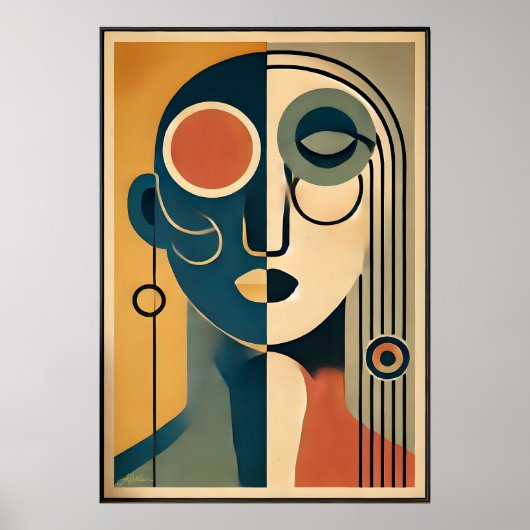 Mid Century Modern Art Abstract non-conforming Poster (Voorkant)
