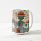 Mid Century Modern Art Beach Sunrise Koffiemok (Voorkant rechts)