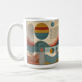 Mid Century Modern Art Beach Sunrise Koffiemok
