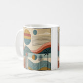 Mid Century Modern Art Beach Sunrise Koffiemok (Voorkant links)