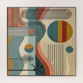 Mid Century Modern Art Beach Sunrise Legpuzzel (Horizontaal)