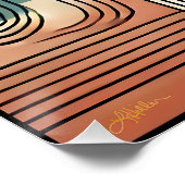 Mid Century Modern Art Beach Sunrise Perfect Poster (Hoek)