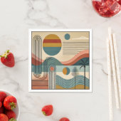 Mid Century Modern Art Beach Sunrise Servet (Insitu)