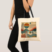 Mid Century Modern Art Beach Sunrise Tote Bag (Voorkant (product))
