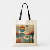 Mid Century Modern Art Beach Sunrise Tote Bag (Achterkant)