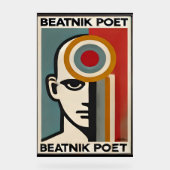 Mid Century Modern Art Beatnik Poet Acryl Bord (Voorkant)