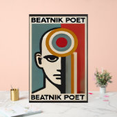 Mid Century Modern Art Beatnik Poet Acryl Bord (Huwelijk)