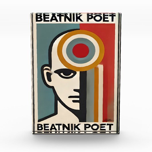 Mid Century Modern Art Beatnik Poet Fotoblokken (Voorkant)