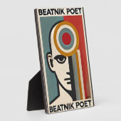 Mid Century Modern Art Beatnik Poet Fotoplaat (Zijkant)