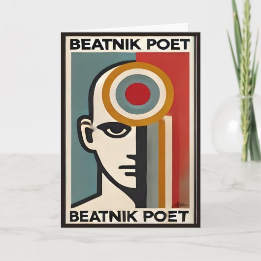 Mid Century Modern Art Beatnik Poet Kaart (Voorkant)