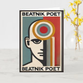Mid Century Modern Art Beatnik Poet Kaart (Gele Bloem)
