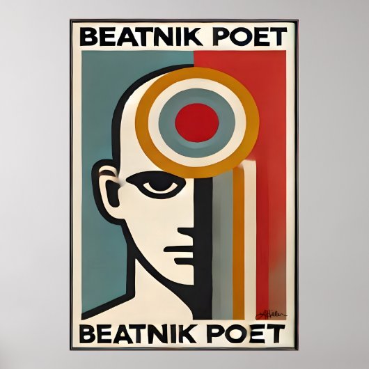 Mid Century Modern Art Beatnik Poet Poster (Voorkant)