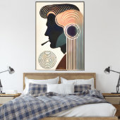 Mid Century Modern Art Contemplation Canvas Afdruk (Insitu (Slaapkamer))