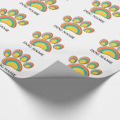 Mid Century Modern Art Dog Paw Print Patroon Cadeaupapier (Hoek)