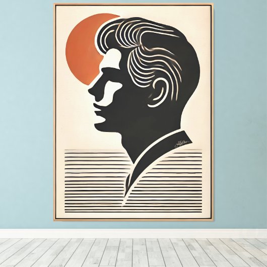 Mid Century Modern Art He Follows The Sun Canvas Afdruk (Insitu (Houten vloer))