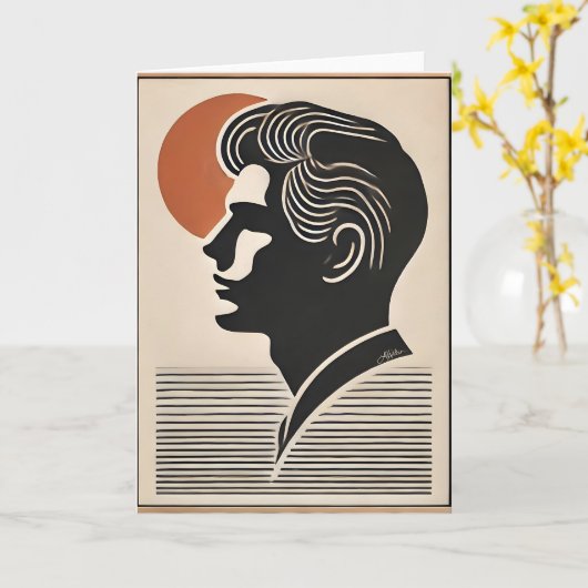 Mid Century Modern Art He Follows The Sun Kaart (Gele Bloem)