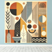 Mid Century Modern Art Herfst Oogst Canvas Afdruk (Insitu (Houten vloer))