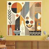 Mid Century Modern Art Herfst Oogst Canvas Afdruk (Insitu (Woonkamer))