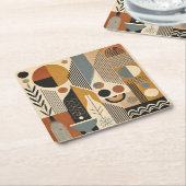 Mid Century Modern Art Herfst Oogst Kartonnen Onderzetters (Schuin)