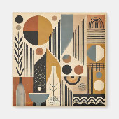 Mid Century Modern Art Herfst Oogst Magneet (Voorkant)