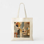 Mid Century Modern Art Herfst Oogst Tote Bag (Achterkant)