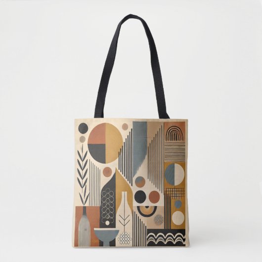 Mid Century Modern Art Herfst Oogst Tote Bag (Voorkant)