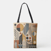 Mid Century Modern Art Herfst Oogst Tote Bag (Achterkant)
