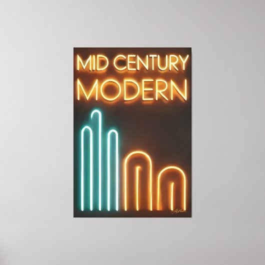 Mid Century Modern Art Neon Sign Design Canvas Afdruk (Voorkant)