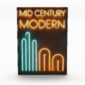 Mid Century Modern Art Neon Sign Design Fotoblokken (Voorkant)