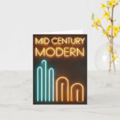Mid Century Modern Art Neon Sign Design Kaart (Gele Bloem)