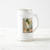 Mid Century Modern Art Shamrock Martini Sláinte! Bierpul (Voorkant rechts)