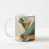 Mid Century Modern Art Shamrock Martini Sláinte! Koffiemok (Links)