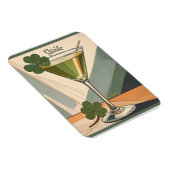 Mid Century Modern Art Shamrock Martini Sláinte! Magneet (Rechterzijde)
