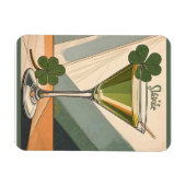 Mid Century Modern Art Shamrock Martini Sláinte! Magneet (Horizontaal)