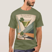 Mid Century Modern Art Shamrock Martini Sláinte!  T-shirt (Voorkant)