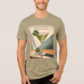 Mid Century Modern Art Shamrock Martini Sláinte!  Tri-Blend Shirt (Voorkant)