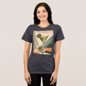 Mid Century Modern Art Shamrock Martini Sláinte!  Tri-Blend Shirt (Voorkant volledig)