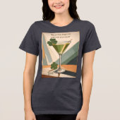 Mid Century Modern Art Shamrock Martini Sláinte!  Tri-Blend Shirt (Voorkant)