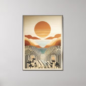 Mid Century Modern Art Spring Valley Lake Sunset Canvas Afdruk (Voorkant)
