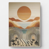 Mid Century Modern Art Spring Valley Lake Sunset Fotoplaat (voorkant)