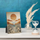 Mid Century Modern Art Spring Valley Lake Sunset Fotoplaat (Zijkant)