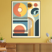 Mid Century Modern Art Sunrise Sunset Canvas Afdruk (Insitu (Woonkamer))