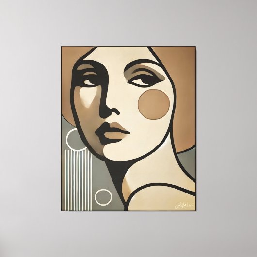 Mid Century Modern Art The Glance Mid Century Mode Canvas Afdruk (Voorkant)